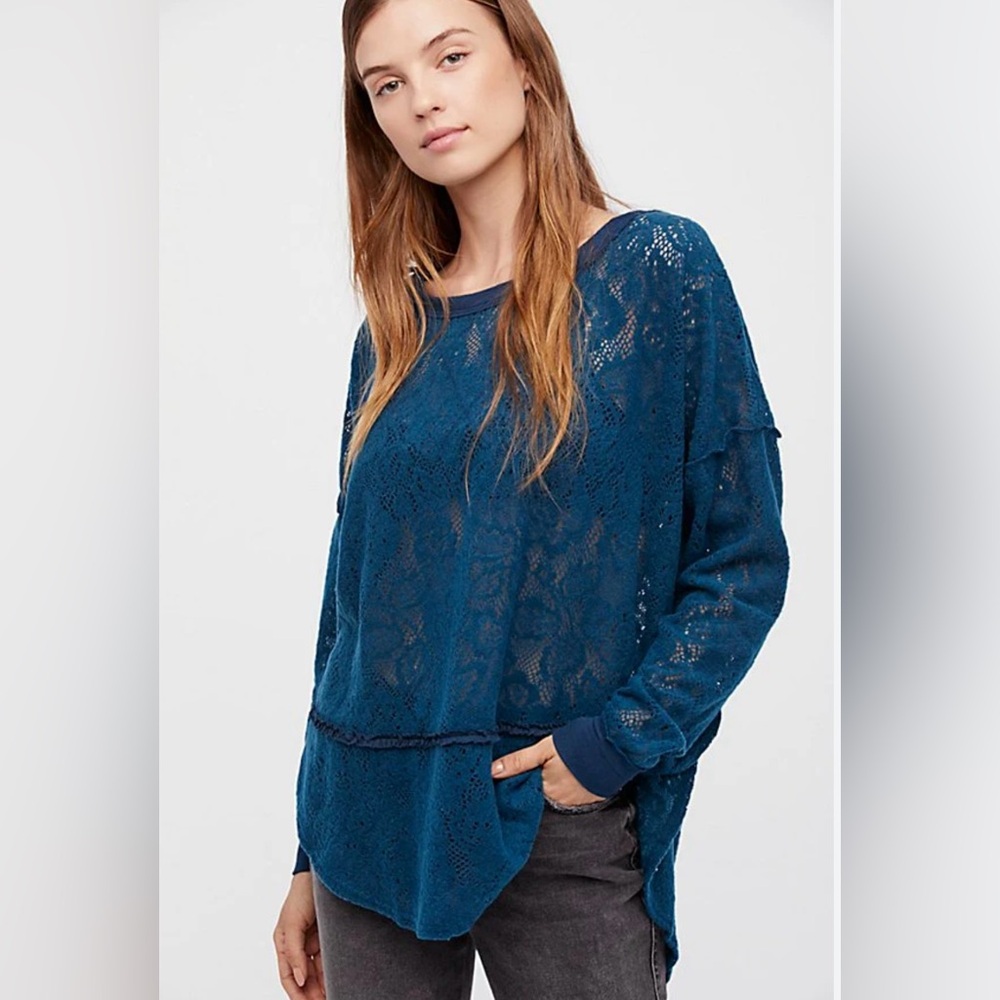 Free People Blue Sweater